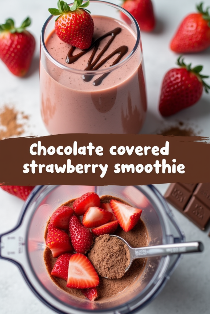 Chocolate Covered Strawberry Protein Smoothie