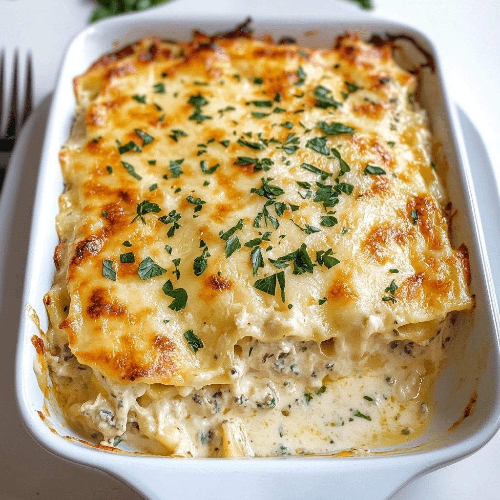 Creamy Chicken Alfredo Lasagna