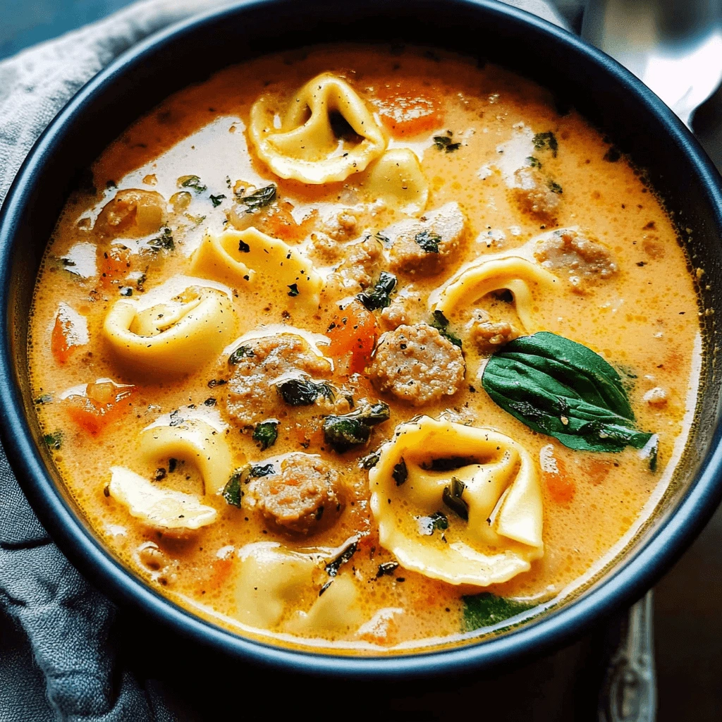 Creamy Sausage Tortellini Soup