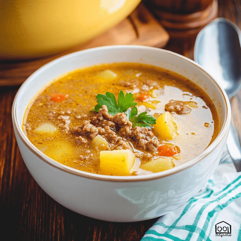 Slow Cooker Hamburger Potato Soup